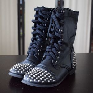 Studded Combat Ankle Boots
